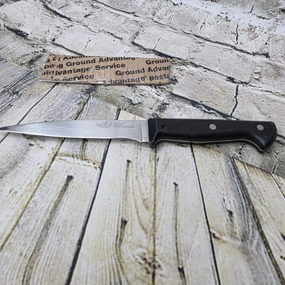 Gerber 5 1/2 Inch Utility Kitchen Knife One Missing Rivet